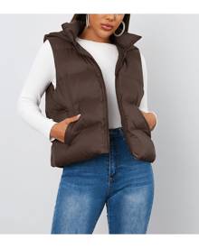 shein stand neck puffer jacket