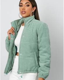 shein stand neck puffer jacket