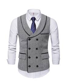 SHEIN Men Button Front V Neck Blazer