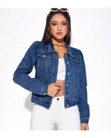 SHEIN Ripped Trucker Denim Jacket