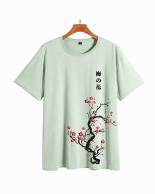 SHEIN Men Letter & Floral Print Tee