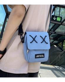 SHEIN Men Letter Patch Flap Crossbody Bag