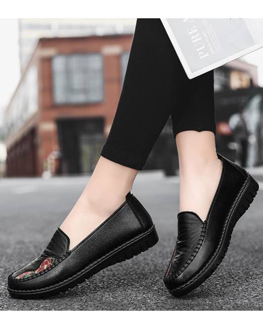 Barlingrock Women Fashion Shoes Lazy Flat Round Toe Casual Single Shoes for Women and Girls Work Shoes Wild Slip On Casual Portable Short Boots 