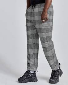 SHEIN Men Drawstring Waist Plaid Print Pants