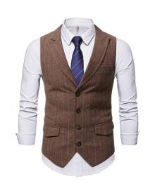 SHEIN Men Striped Herringbone Vest Blazer Without Shirt