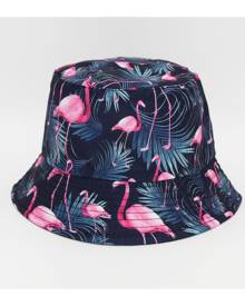 SHEIN Men Leaf Print Reversible Bucket Hat