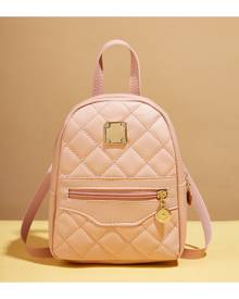 SHEIN Quilted Embossed Metallic Decor Classic Backpack