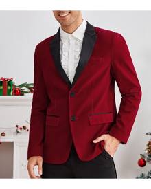 SHEIN Men Contrast Collar Velvet Blazer