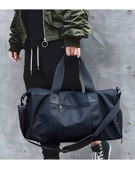 Yangjiaxuan Mens Leather Travel Bag Crazy Horseskin Shoulder Messenger Bag Large Capacity Duffel Bag Color : Black
