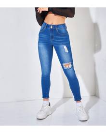 SHEIN Ripped Cropped Skinny Jeans