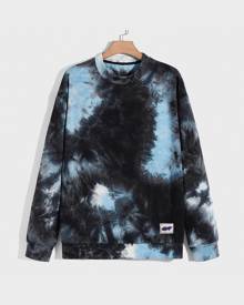 SHEIN Guys Tie Dye Patched Sweatshirt