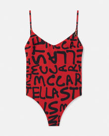 Stella McCartney - Ed Curtis Logo Swimsuit, Woman, Rust & Black, Size: XS Stella McCartney - Ed Curtis Logo Swimsuit, Woman, Rust & Black, Size: XS