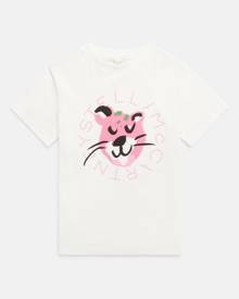 Stella McCartney - Stella Logo Cheetah Face T-Shirt, White, Size: 8 Stella McCartney - Stella Logo Cheetah Face T-Shirt, White, Size: 8