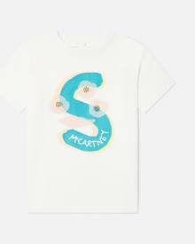 Stella McCartney - 'S' Graphic Flower Print T-Shirt, White, Size: 6 Stella McCartney - 'S' Graphic Flower Print T-Shirt, White, Size: 6