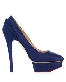 Charlotte Olympia Pumps Women - PALOMA NAVY Silk Satin 34 Charlotte Olympia Pumps Women - PALOMA NAVY Silk Satin 34