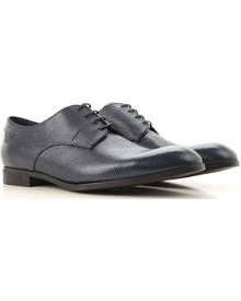 Emporio Armani Lace Up Shoes for Men Oxfords, Derbies and Brogues, Night Blue, Leather, 2021, 10