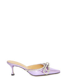 MACH & MACH Iridescent pink leather sandals