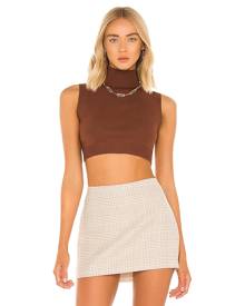 superdown Skylar Crop Turtleneck in Brown. - size M (also in L, S, XS)