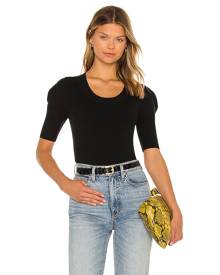 525 Cropped Puff Sleeve Pullover in Black. - size L (also in XS)