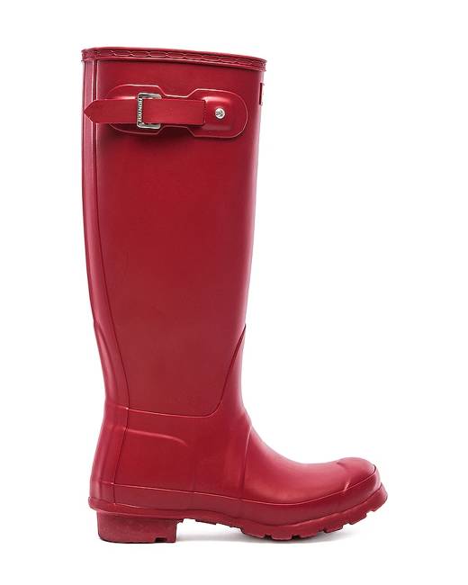 bright red rain boots