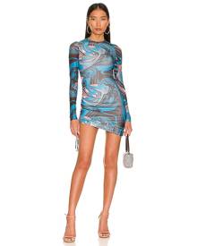 superdown Katya Ruched Mini Dress in Blue. - size M (also in L, S, XL, XS, XXS)