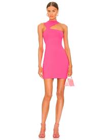 Susana Monaco One Shoulder Cut-Out Dress in Pink. - size M (also in XS)