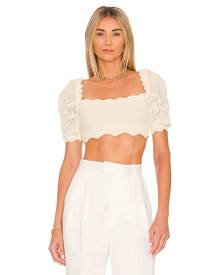 Tularosa Pavel Square Neck Top in Ivory. - size L (also in M, S, XS)