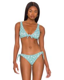 eberjey Tropical Toucan Cassidy Bikini Top in Blue. - size L (also in M, S, XS)