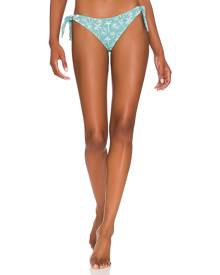 eberjey Tropical Toucan Ursula Bikini Bottom in Blue. - size L (also in M, S, XS)