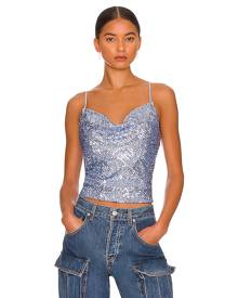 Generation Love Monet Sequin Cami in Baby Blue. - size L (also in M, S, XL, XS)