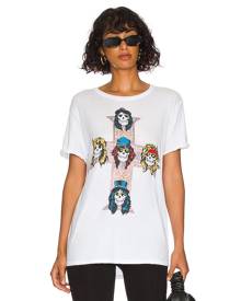 Lauren Moshi Edda Roll Up Sleeve Tee in White. - size L (also in M, S, XS)