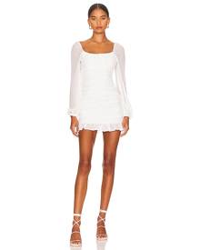 MORE TO COME Petra Ruched Mini Dress in White. - size M (also in S, XS, XXS)