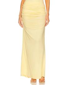 Paris Georgia Draped Skirt in Yellow. - size L (also in M, S, XS)