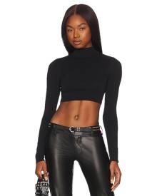 Free People Super Crop Seamless Turtleneck in Black. - size M/L (also in XS/S)