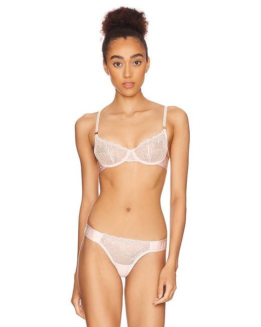 Gossard Glossies lace non padded sheer bra in pale pink