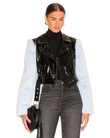 Camila Coelho Florencia Moto Jacket in Black. - size L (also in M, S, XL, XS, XXS)