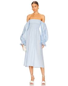 Sleeper Atlanta Linen Dress in Blue. - size L (also in M, S, XS)