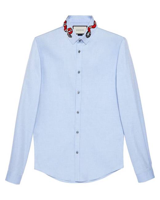 GUCCI Uniform Blue Men's Button Down Dress Shirt SIze 39-15 1/2