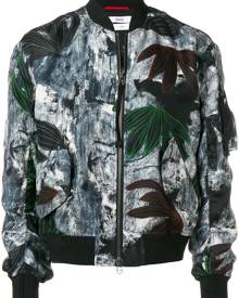 OAMC - painterly floral bomber jacket - men - Silk/Cupro/Spandex/Elastane/Viscose - L - Black