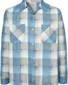 Fake Alpha Vintage - 1950s flannel shirt - men - Cotton - L - Blue