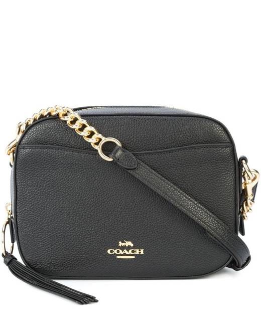 coach black satchel drew cross body bolsa