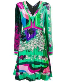 Emilio Pucci - v-neck long sleeved shift - women - Silk/Viscose - 36 - Green Emilio Pucci - v-neck long sleeved shift - women - Silk/Viscose - 36 - Green