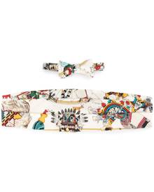 Hermès - pre-owned printed tuxedo ensemble set - women - Silk - One Size - White Hermès - pre-owned printed tuxedo ensemble set - women - Silk - One Size - White
