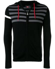 Perfect Moment - stripe zip hoodie - men - Merino - S - Black