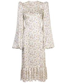 The Vampire's Wife - floral print pouf sleeve dress - women - Silk - 8, 6 - White