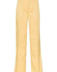 Plan C - straight-leg cargo twill trousers - women - Polyester/Cotton - 42 - yellow