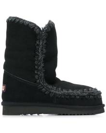 Mou - woven detail boots - women - Sheep Skin/Shearling/Polyethylene vinyl acetate (PEVA) - 36 - Black