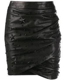 Philipp Plein - studded biker skirt - women - Leather - M, L - Black