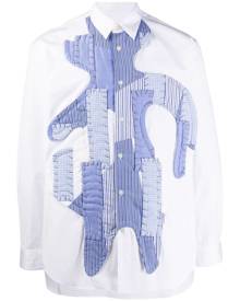 Comme Des Garçons Shirt - long-sleeved patchwork shirt - men - Cotton/Polyester - L - White