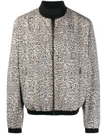 Roberto Cavalli - leopard print bomber jacket - men - Polyester - 48 - Neutrals